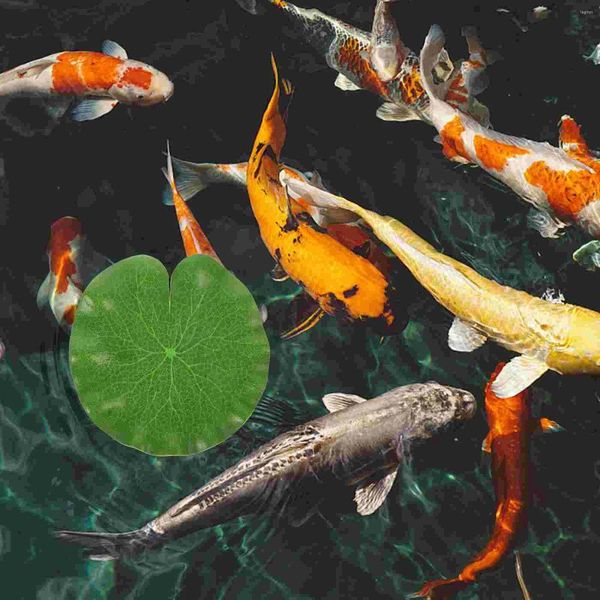 Fiori decorativi 6 cuscinetti galleggianti foglie artificiali per acquario per la decorazione dell'acquario della piscina dello stagno (10 cm)