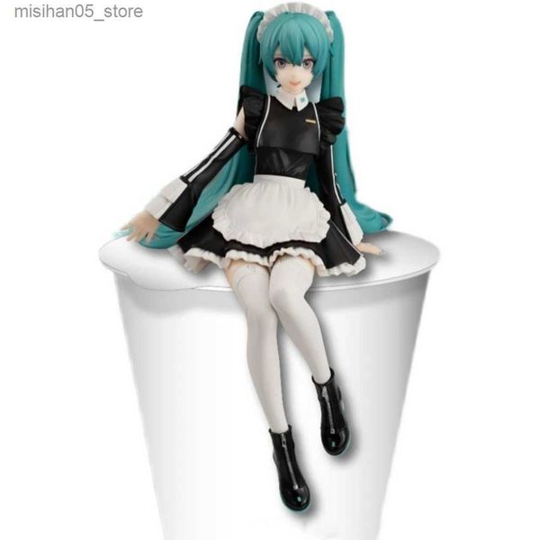 Action-Spielzeugfiguren, 14 cm, neue Animation, Hatsune Miku, virtuelle Sängerin, komische Sitzhaltung, Modell, Spielzeug, Computertisch, Kuchendekoration, süßes Spielzeug, kostenlose Lieferung, Q240313