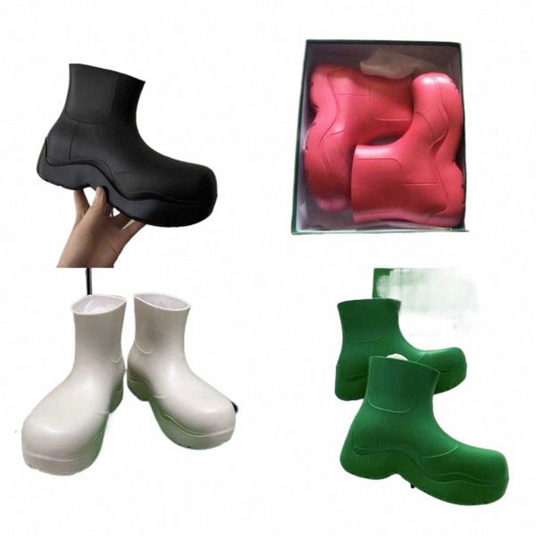 Stivali da pioggia firmati Donna Punta tonda Impermeabile caldo Caviglia Botas Donna Inverno Colore caramella Stivali da neve di marca Scarpe con plateau q1cQ #