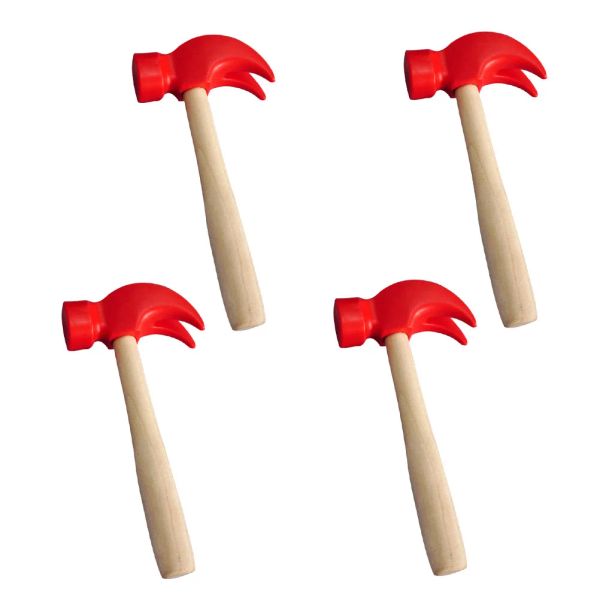 Hammer 4 PCs simulierte kleine Holzhammer Kinder Mini -Spielzeug Werkzeuge Plastikkind