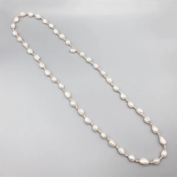 Подвески FoLisaUnique, 10-11 мм, ожерелье с пресноводным белым жемчугом для женщин, бежевый, коричневый цвет, шелковый шнур, картофель, повседневный длинный
