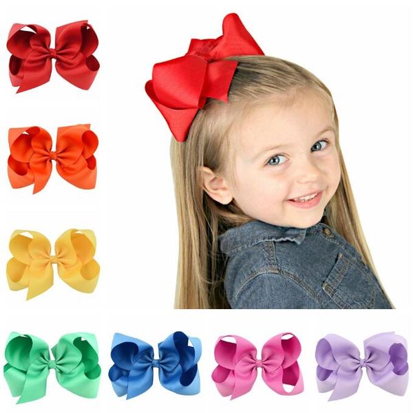 6 pollici neonata bambini fiocco per capelli boutique clip di nastro in grosgrain fiocco per capelli grande bowknot girandola forcine accessori per capelli decorazione del partito