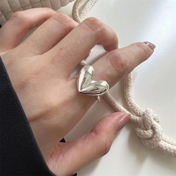 Anéis de cluster moda noivado vintage amor coração anel de dedo para mulheres meninas festa de casamento punk hiphop jóias presente jz791