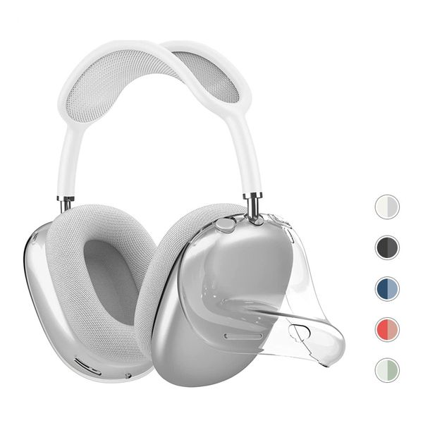 Capa protetora para fones de ouvido airpods max, silicone sólido, plástico protetor à prova d'água de alta qualidade para air pods, acessórios de proteção maxs