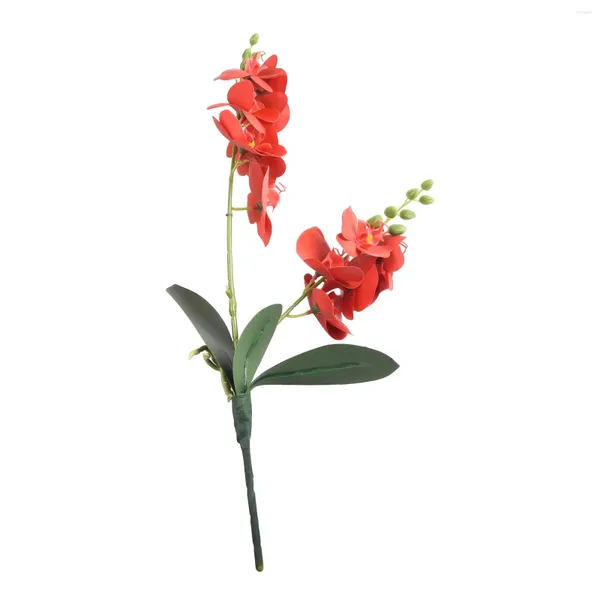 Dekoratif Çiçekler 1 PC Yapay Kelebek Orchid 12 Başlık 50cm Sahte Güve Orkide Düğün Partisi Cafe Mağazası için Çiçek Buket