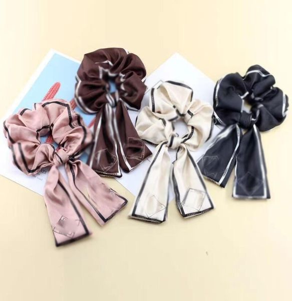 Simples preto branco grande bowknot hairbands de borracha de cabelo moda festa feminina jóias de cabelo carta de luxo elástico faixa de cabelo acce1188886