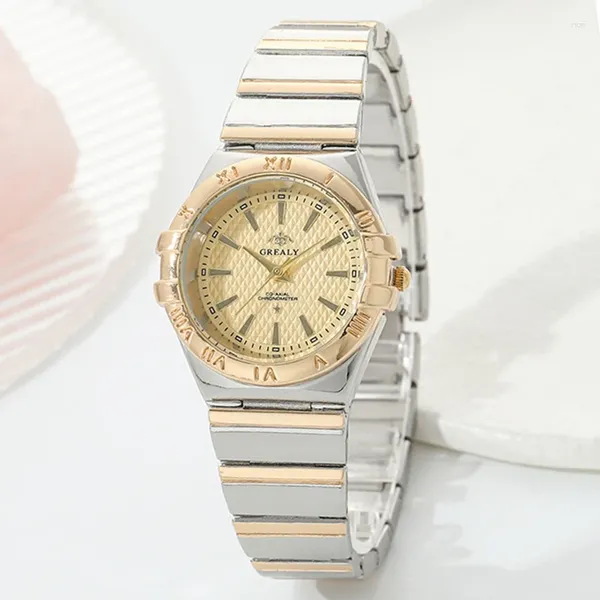 Нарученные часы женщины смотрят простые Quartz Watch Fashion Leisure Boutique Alloy Steel Strip Press Relogio fominino