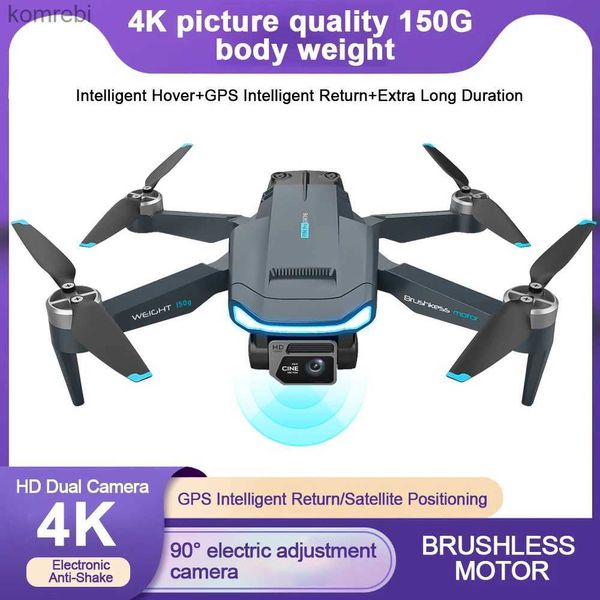 Drones F194 Pro GPS Ultra Clear Mini Brushless Dobrável Drone Quatro Eixos Aeronaves de Controle Remoto Aeronaves Câmera Dupla Fotografia Aérea 24313