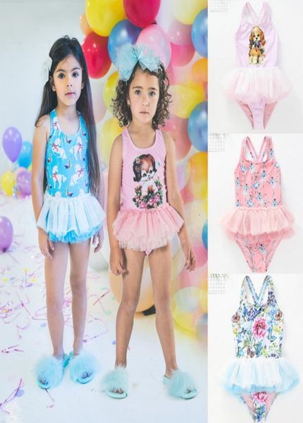 Australien Baby Mädchen Bademode Kinder Nette Tutu Badeanzüge Tier print Hawaii Schwimmen Tragen Kinder Strand Kleidung WN0027866430