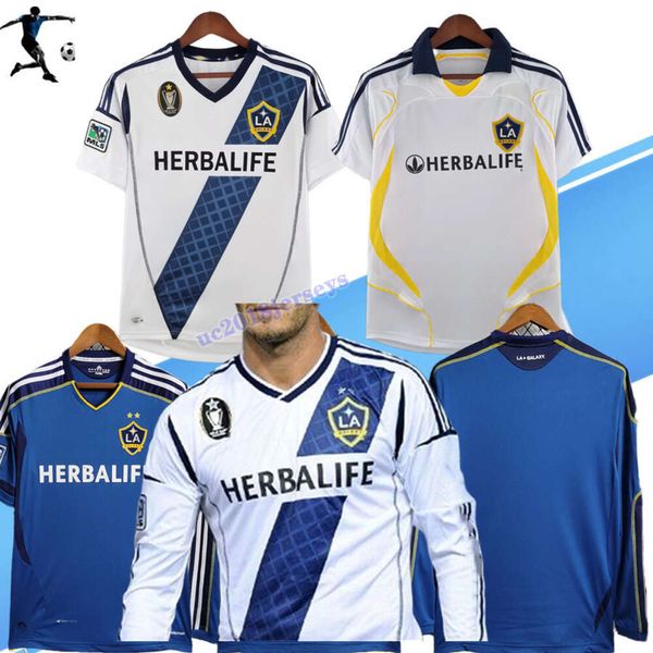 Uzun Kollu 2007 2012 LA Galaxy Retro Futbol Forması 06 07 12 13 Vintage Edition Beckham Donovan Keane Juninho Delagarza Xavier Futbol Gömlek