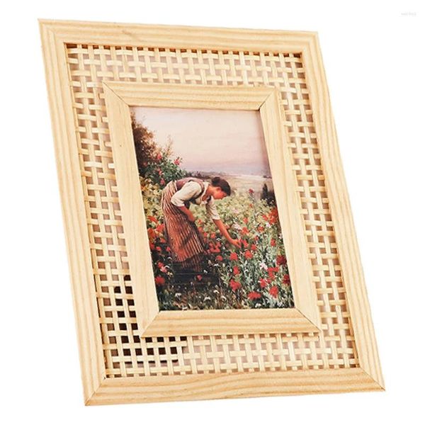 Quadros de madeira maciça rattan po quadro casa decorações para casa mesa ornamentos domésticos viagem imagem decorativa de madeira