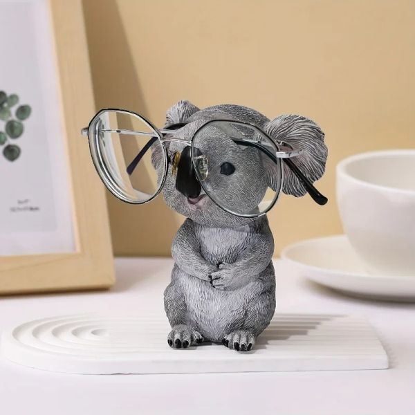 Miniaturen 1 Stück Kawaii Simulation Australien Koala Ornament Brillenhalter Kunsthandwerk für Home Office Dekor Tischplatte Weihnachten Display