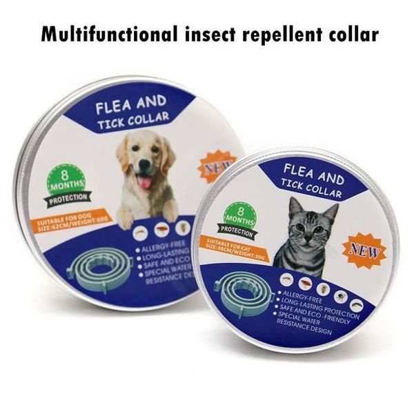 Coleira para cães e gatos, prevenção de carrapatos, anti-pulgas, mosquitos, silicone ajustável, acessórios para animais de estimação, suprimentos, coleiras 2492