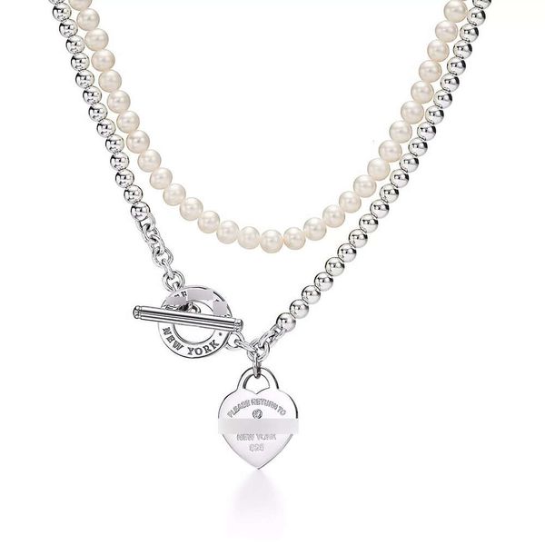 TiffanyJewelry Tiffanybracele Collana Collana Designer Collana per donna Gioielli di lusso Seiko Nuove perle di alta qualità Ot Love Collana con catena di maglione diamantato Net Ho