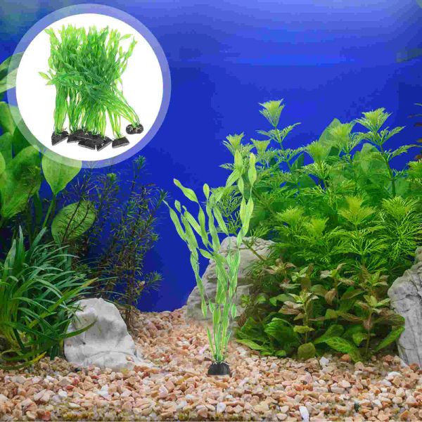 Decorazioni 10 pezzi Acquario Paesaggistica Acquario Decori Erba di plastica Alghe artificiali Piante acquatiche Decorazione finta Acquatica Grande