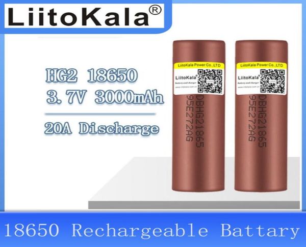 LiitoKala Nuovo Originale 37v 18650 batteria HG2 3000mAh batterie al litio ricaricabili a scarica continua 30A per Drone Power Tool7191662