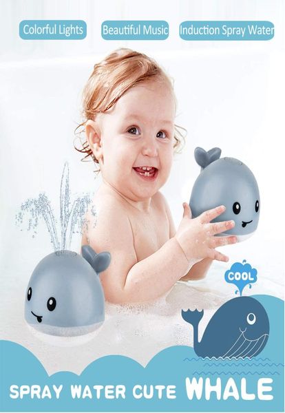 Giocattoli da bagnetto per bambini Doccia con acqua nebulizzata Piscina da bagno Giocattoli da bagno per bambini Palla da bagno elettrica per balena con musica leggera Giocattoli luminosi a LED Gift5926706