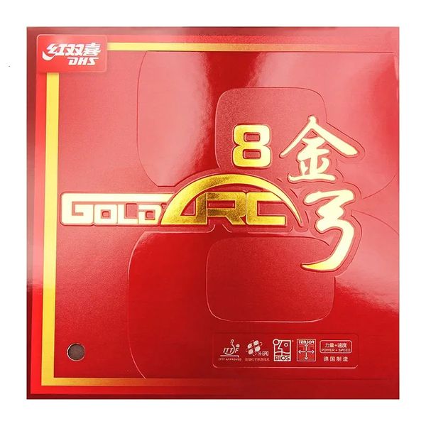 Original Gold Arc 8 Tischtennis-Gummi, nicht klebend, gelber Kuchenschwamm, GoldArc Ping Pong Professional, hergestellt in Deutschland, 240227