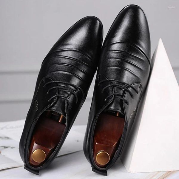 Sapatos de vestido Reetene Oxford para homens formal italiano moda homens escritório couro homens casamento