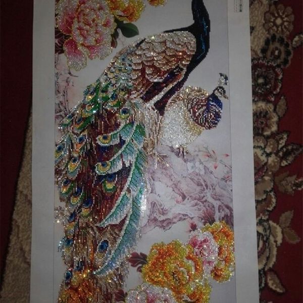 2018 Yeni DIY 5D Pırlanta Nakış Elmas Mozaik İki Tavus Kuşu Yuvarlak Pırlanta Boyama Çapraz Dikiş Kitleri Hediye için Ev Dekorasyonu T2872