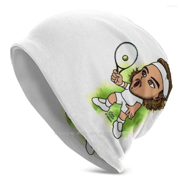 Berets Tsitsipas Stretch Beanie 3D Diy Print Cap Tennis Pro ATP Player Next Gen