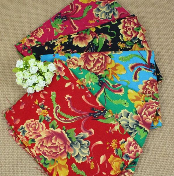 Stoff Baumwolle/Leinen gedruckter Stoff Chinese Traditionelle Phoenix Pfingstrote Blume für DIY -Bekleidung Kleidung Stoff Patchwork Dekoration Textile