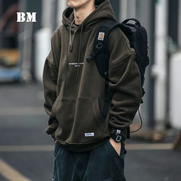 Plus Größe Harajuku Hohe Qualität Dünne Fleece Hoodie Japanische Street Hip Hop Sweatshirt Männer Kleidung Koreanische Paar Pullover 240307