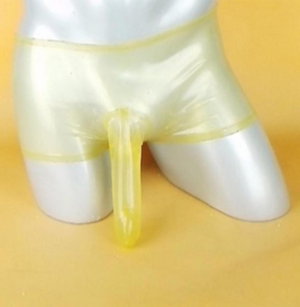 2018 Cock Sexy Männer Männliche handgemachte Transparente Latex Unterwäsche Shorts Mit JJ Sets Liebe Hosen Fetisch Unterhosen2764515