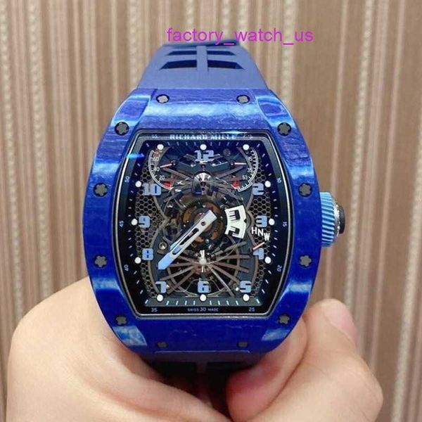 Модные часы для дайвинга RM Наручные часы с ручным управлением Tourbillon RM022 Blue Ntpt Tourbillon, ограниченная серия из 10 экземпляров