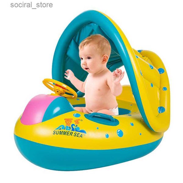 Tendas de brinquedo Barracas de brinquedo Tendas de brinquedo bebê nadar anel flutuante inflável infantil flutuante crianças piscina acessórios círculo banho duplo jangada anéis brinquedos 230718 L240313