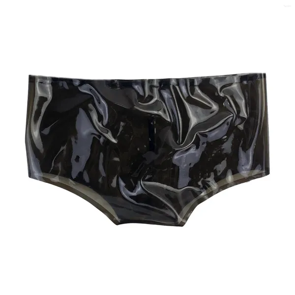 Cuecas Monnik Latex Briefs Shorts Homens Underwear Translúcido Preto Calças Apertadas Bodysuit Club