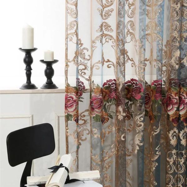 Cortinas de luxo de alta qualidade para quarto cortinas de cozinha para sala de estar modernas cortinas de tecido janela europa sheers xwp006 * vt