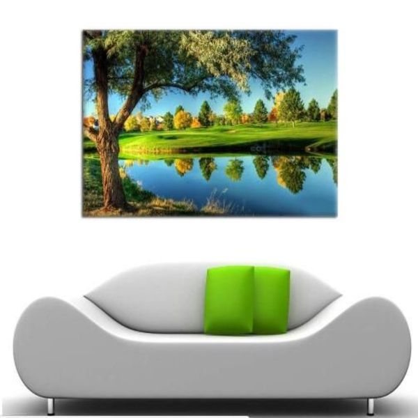 Pôster de decoração de parede para salas de estar, lindo campo de golfe, pintura de paisagem, arte em tela, decoração de casa, arte de parede, impressões hd para casa 2238