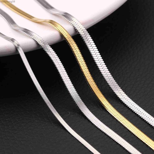 Bileklik Paslanmaz Çelik Altın Renk Düz Yılan Zinciri Moda Kadın Modelleri Yüksek Kaliteli Jewelryl2403
