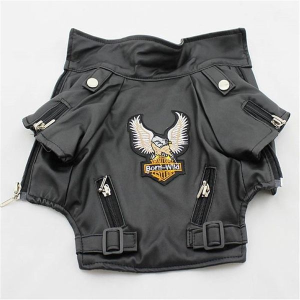 Glorious Eagle Modello Cappotto per cani Giacca in pelle PU Morbido impermeabile per esterni Capispalla per cuccioli Abiti di moda per piccoli animali XXS-XXL T222N