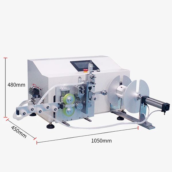 4 em 1 tela de toque digital contagem automática completa função corte descascamento elétrico máquina de corte diâmetro 60-300