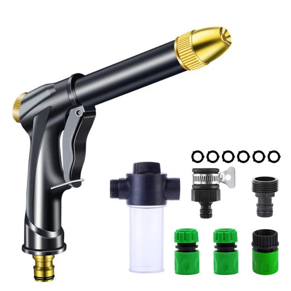 Armas portátil pistola de água de alta pressão para limpeza máquina de lavar carro jardim rega mangueira bocal sprinkler espuma plástico wating gun