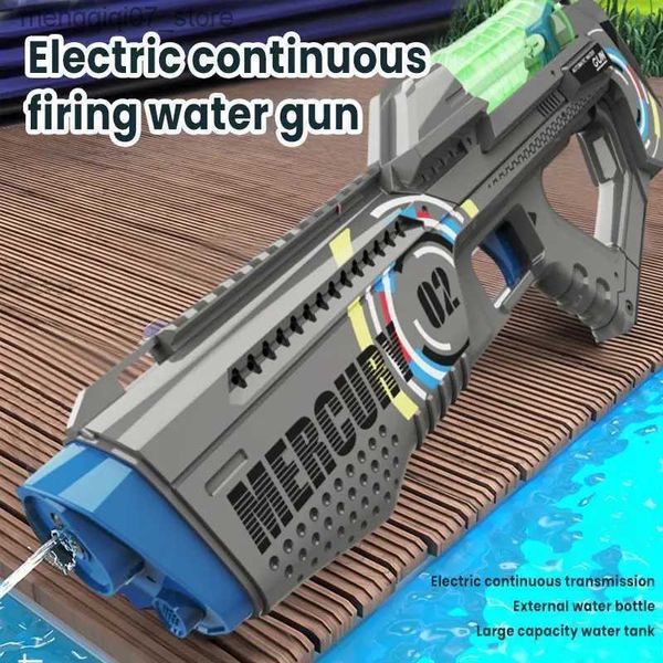 Sand Play Water Fun Gun Toys 2023 neuer Sommer vollautomatische leuchtende Wasserpistole elektrische Serienschießpistole Poolspielzeug als Geschenk für erwachsene Jungen 240307 L240313