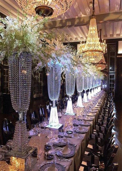 80cm de altura acrílico cristal peça central do casamento estrada chumbo suporte jantar festa mesa decoração castiçal 10 sets9776549