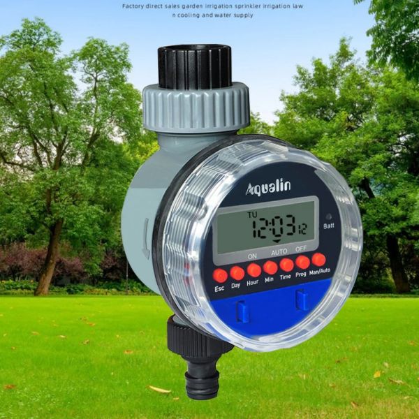 Temporizzatori 1 pz nuovo display LCD automatico timer per irrigazione timer elettronico per acqua con valvola a sfera per giardino domestico per controller di irrigazione da giardino