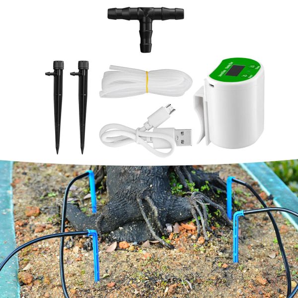 Sprinklers temporizador plantas em vasos kit de irrigação por gotejamento controlador automático da bomba de rega controlador automático da bomba de rega para jardim escritório