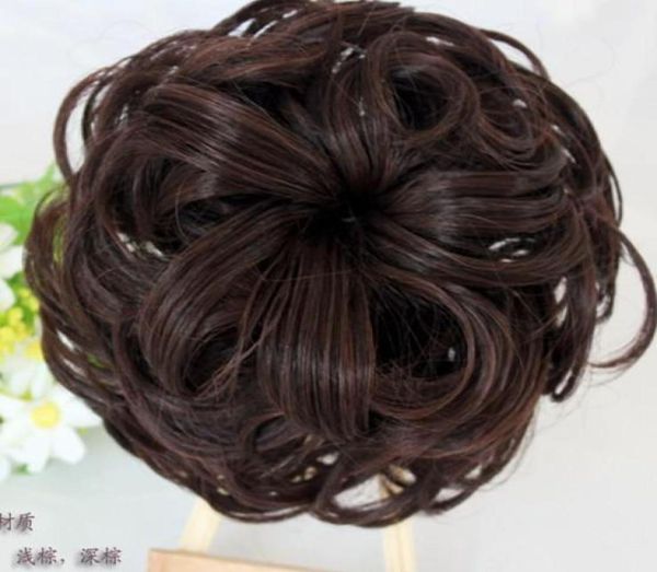 chignon per capelli sintetici alla moda da donna, chignon floreali, pezzi facili da indossare 4 colori 9305272
