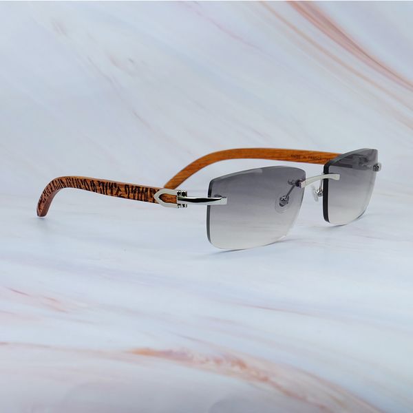 Occhiali da sole firmati Vintage Carter Occhiali da uomo di lusso Occhiali da sole da spiaggia all'aperto Retro Gafas senza montatura Para El Sol Ee Mujer Tiger Wood 012 Cornice argento