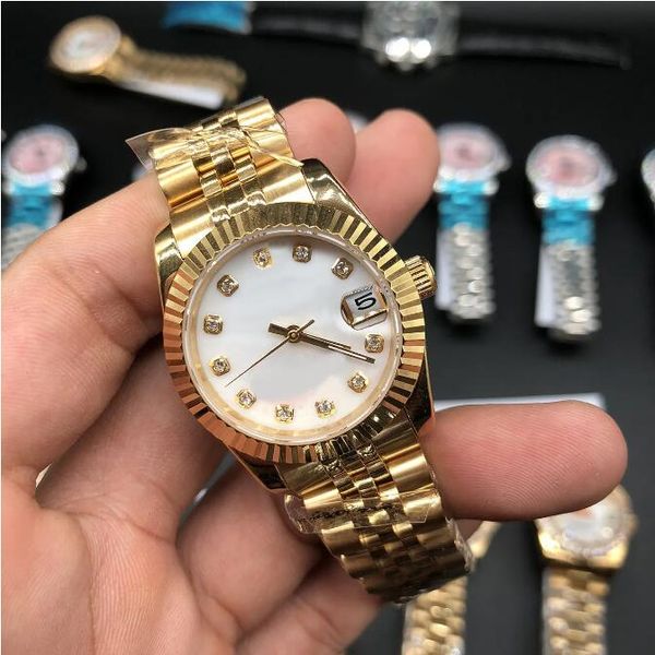 19 colori Lady Watch President Diamond Bezel Shell face 31mm Orologi da donna in acciaio Prezzo più basso Regalo da polso meccanico automatico da donna