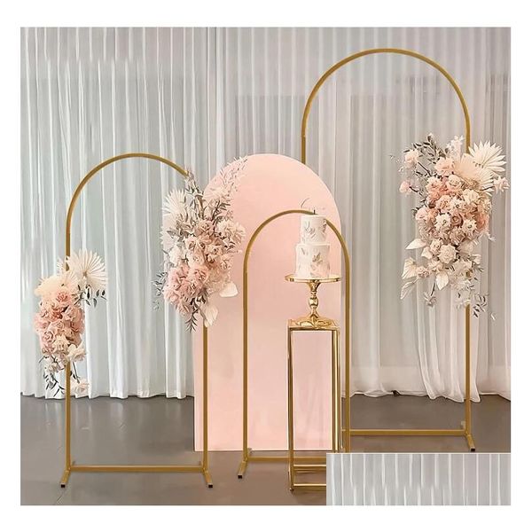 Decoração de festa 3 Pçs / set Arch Metal Backdrop Quadro Balão Flor Stand para Aniversário Jardim Pos Fundo Gota Entrega Home Festivo Otacf