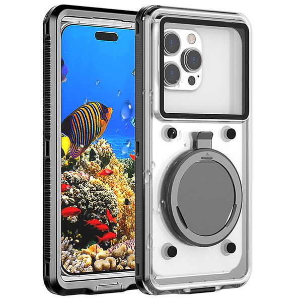 Universal à prova d'água auto-verificação mergulho subaquático fotografia touchscreen case para iPhone 15 14 13 11 12 Samsung S24 A14 A15 A25 A35 LG Google Xiaomi MOTO