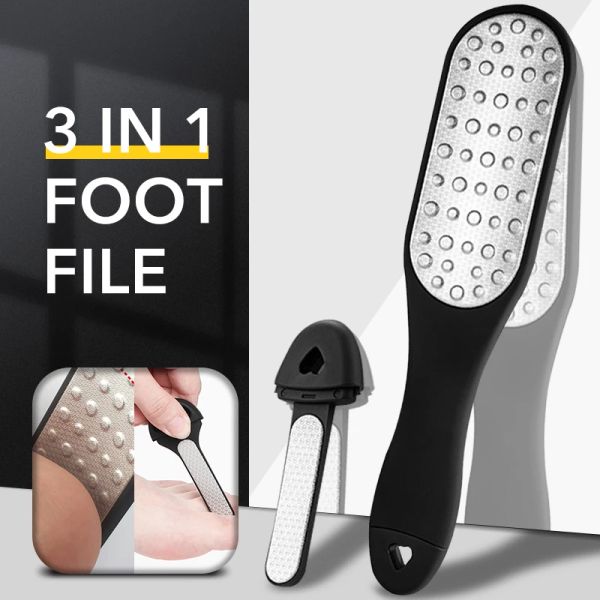 Tonici Raspa per piedi a doppia faccia Lima per piedi Rimozione calli Levigatura Raspa Lima per cuticole Appoggi per cuticole Raschietto Pedicure per gambe Strumenti per la rimozione della pelle