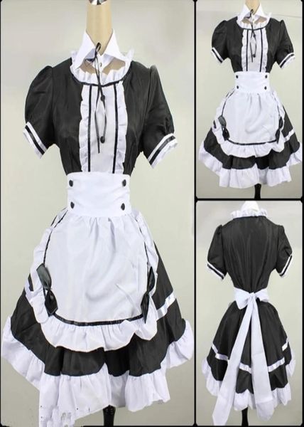 Sexy roupas de empregada francesa preto anime japonês cos kon uniformes meninas mulher trajes cosplay jogo roleplay animação roupas l0407240078