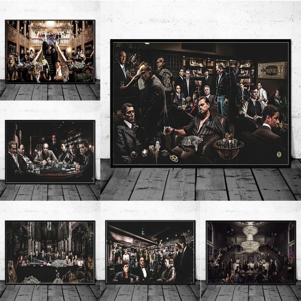 Kalligraphie Classic Movie Legends Gangsters Poster und Druck Leinwand Wandmalerei Kunst Pate Charakter Bild für Wohnzimmer Home Decor