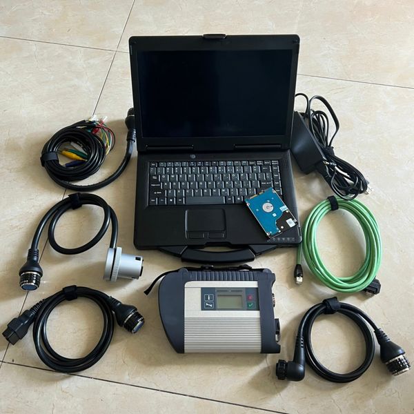 MB Star Diagnostic C4 Compact SD Connect strumento di diagnosi SSD da 480 GB con laptop CF52 scanner Toughbook per auto camion